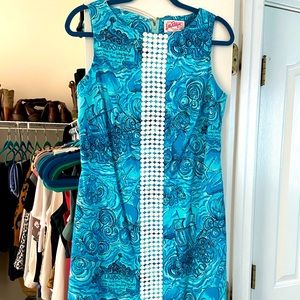EUC Lilly Pulitzer Dark N Stormy Shift Dress 8
